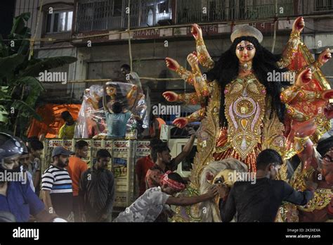Kalkutta Westbengalen Indien 28 September 2022 Die Heimkehr Der Göttin Durga Findet Heute