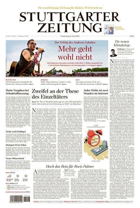 Stuttgarter Zeitung Vom 27062019 Als Epaper Im Ikiosk Lesen