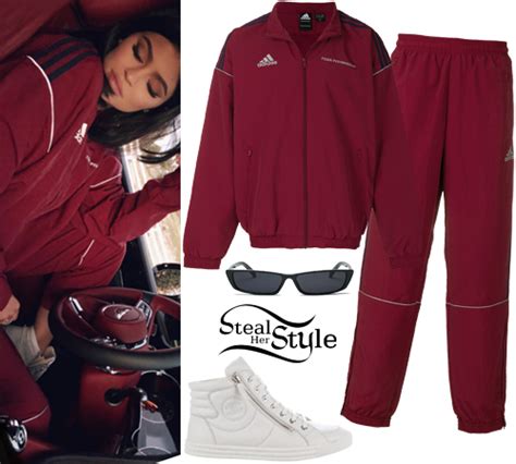 Kylie Jenner Red Adidas Outfit Famous Person