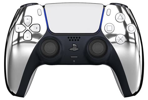 Tcp Chrome Silver Ps5 Controller With White Buttons And Back Shell