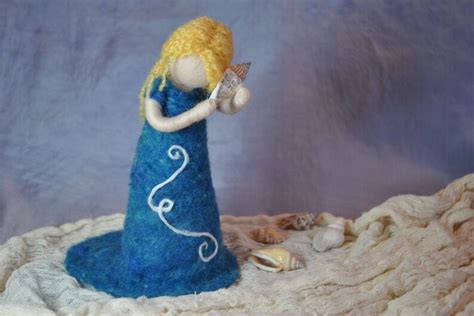 Waldorf Inspired Needle Felted Doll Sea Shell Fairy Etsy