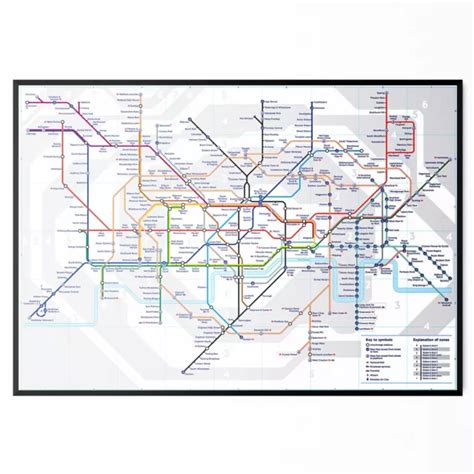 London Underground Tube Travel Map Poster A5 A4 A3 A2 A1 Picture