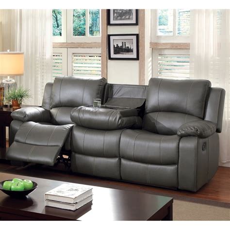 See more ideas about gray sofa, furniture, sofa. Shop Furniture of America Rembren Grey Bonded Leather ...