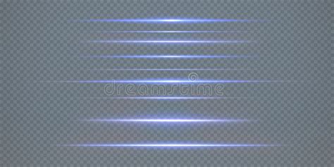 Realistic Lighting Effects Horizontal Optical Lens Flare Blue Shining