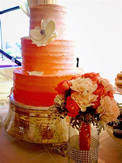 Coral Wedding Cake Coral Wedding Cakes Ivory Wedding Cake Cake