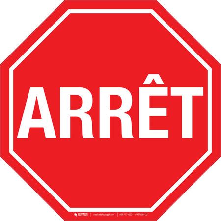 Stop Sign French Floor Sign | Creative Safety Supply