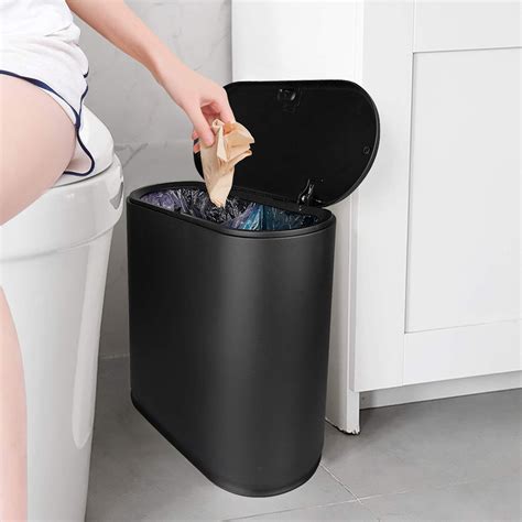 Aifusi Trash Can 10 Liter 24 Gallon Plastic Slim