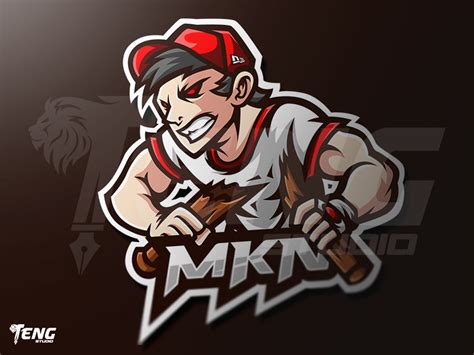 Mkn Baseball Player Logo Esport Sport Character Vector By Teng Studio