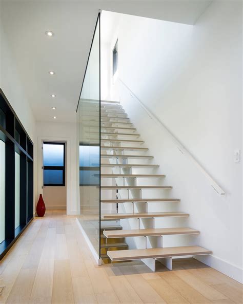 Contemporary Staircase Unusual Countertop Materials