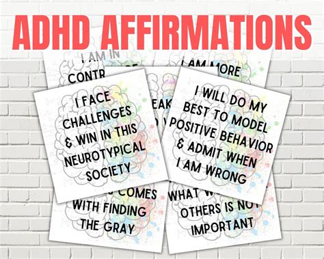 Adhd Affirmation Cards Etsy