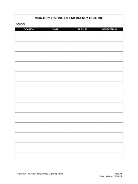 Code of practice for the emergency lighting of premises. Monthly Sign In Sheet Template | PDF Template