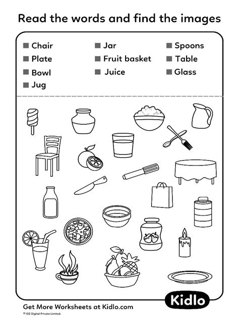 Match Words To Its Pictures Sorting Worksheet 20