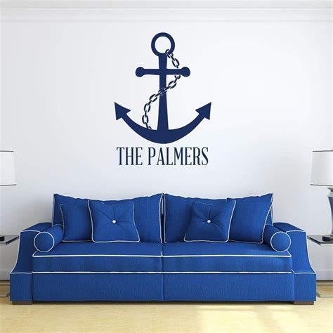 Anchor Wall Decal Vinyl Sticker Personalized Large Nautical Etsy