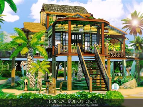 Tropical Boho House By Mychqqq At Tsr Sims 4 Updates