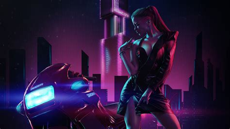 Cyberpunk Girl With Ducati 4k Hd Artist 4k Wallpapers