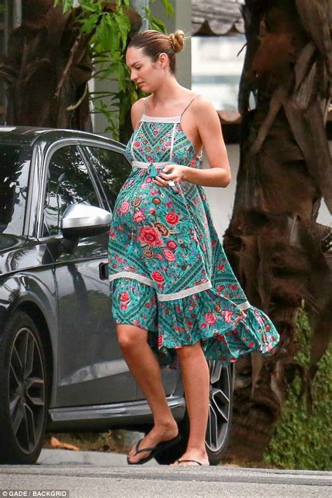 Pregnant Candice Swanepoel Puts Bump On Show In Floral Summer Dress