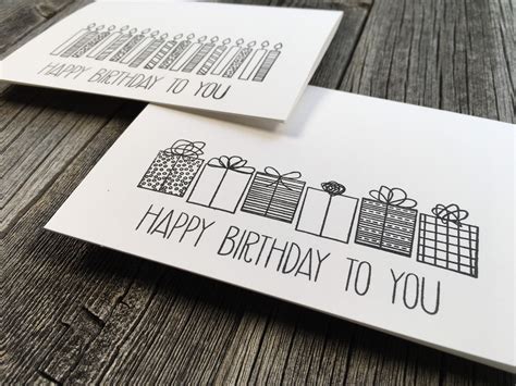 This card & envelope have been made using recycled coffee cups previously destined for landfills and are 100% recyclable. Set of 2 Minimalist Birthday Cards, Black and White