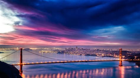 1920x1080 Golden Gate Bridge Sunset Night Time 4k Hd