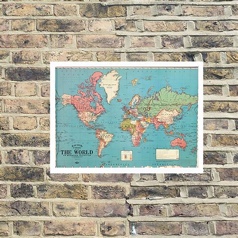 Framed World Map Push Pin Travel Map Wall Art Etsy