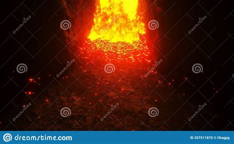Hell Gates Hell Fire Devil Portal Sinner Religious Concept 3d