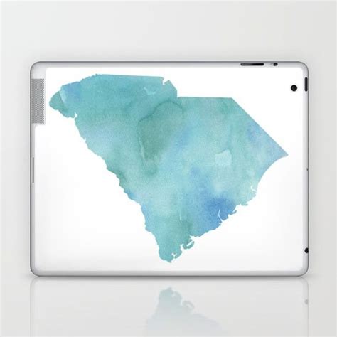 A Watercolor Map Of The State Of South Carolina Laptop And Ipad Skin
