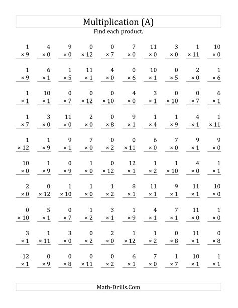 Free Printable Multiplication Speed Drills Free Printable A To Z