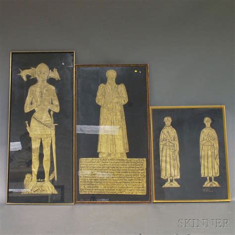 Where available these should always be used except for rubbings for historical records. Three British Monumental Brass Rubbings | Sale Number ...