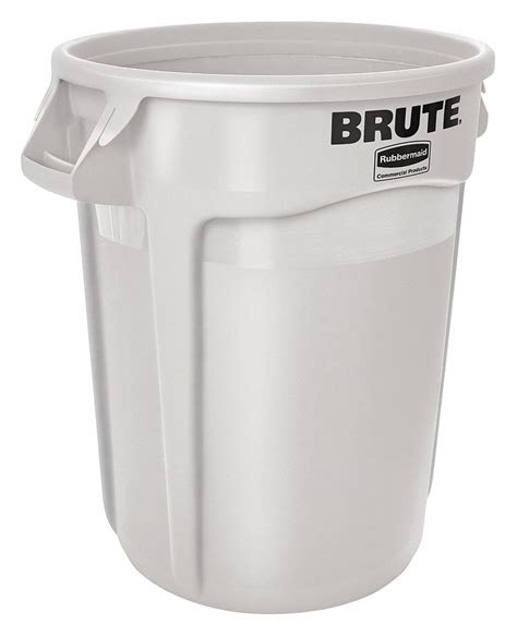 Rubbermaid Commercial Products 32 Gal Round Trash Can Plastic White