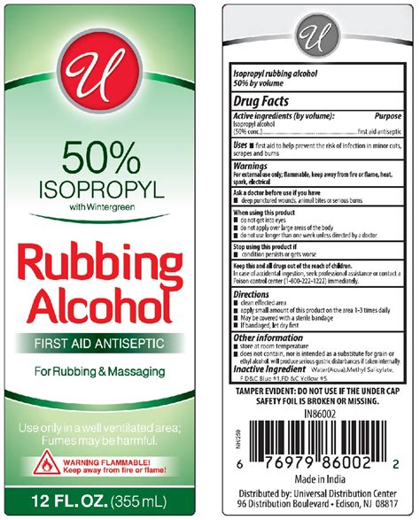 NDC 52000 051 Isopropyl Rubbing Alcohol 50 With Wintergreen Liquid Topical