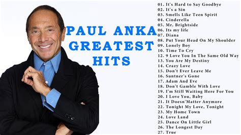 Paul Anka Greatest Hits Full Album The Best Of Paul Anka Paul Anka Full Songs Playlist Youtube