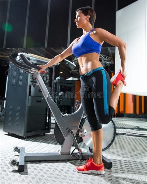 Crossfit Fitness Woman Standing At Gym Holding Trx Stock Photo Image