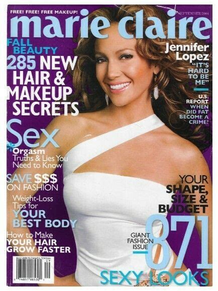 Marie Claire Jennifer Lopez Magazine September 2004 Marie
