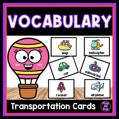 Transportation Vocabulary Cards Transportation Word Wall Cards Made