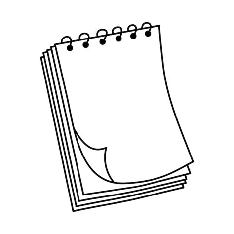 Premium Vector Spiral Notepad In Doodle Style