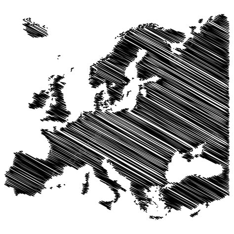 Ilustración Vectorial Del Mapa De Europa Con Diseño Garabateado Aislado