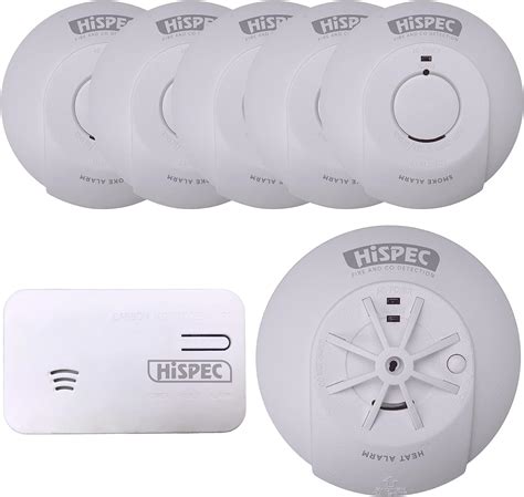 Hispec Mains Powered Smoke Alarms Heat Detectors Co Detectors Fire