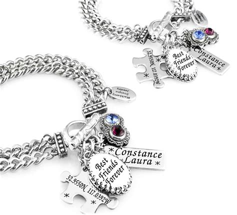 Custom Best Friends Charm Bracelet Set Of 2 Friendship