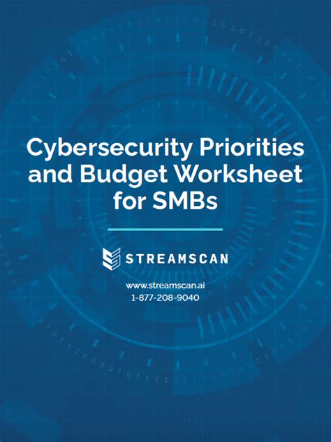 Streamscan Cybersecurity Smb Cybersecurity Priorities And Budget Worksheet