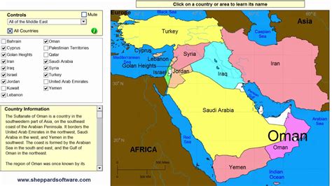 View all geography level 1. Learn the countries of the Middle East! - Geography Map Game - Sheppard Software - YouTube