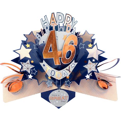Happy 46th Birthday 46 Today Pop Up Greeting Card Cards