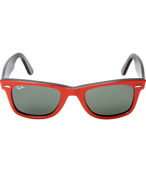 Ray Ban Original Wayfarer Red Black Sunglasses Zumiez