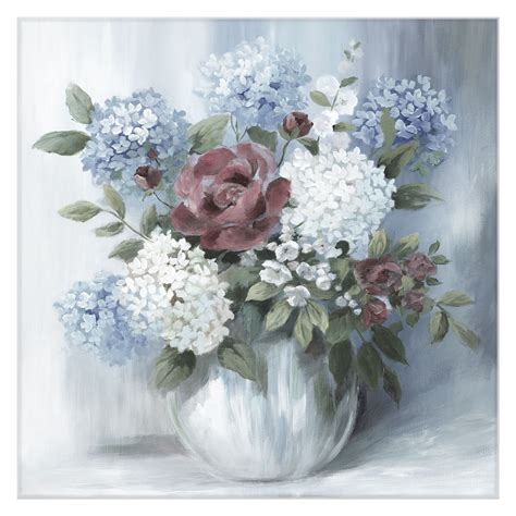 Hydrangea Arrangement Soft By Nan Wrapped Canvas Art Painting Print