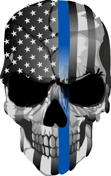 Thin Blue Line Decal Punisher Skull Blue Line Usa Version 2 Various