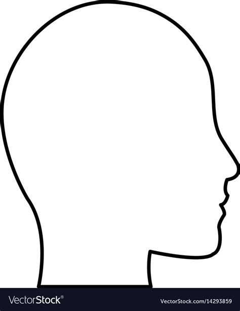 Human Head Profile Silhouette Icon Image Vector Image