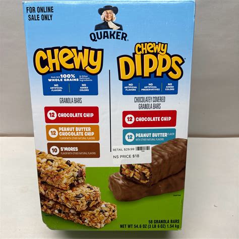 Quaker 58CT Chewy Chewy Dipps Granola Bar Bars