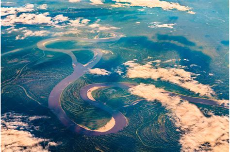 Aerial View Of The Amazon River In Nature Stock Photos ~ Creative Market