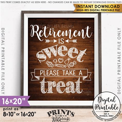 Retirement Sign Retirement Is Sweet Please Take A Treat