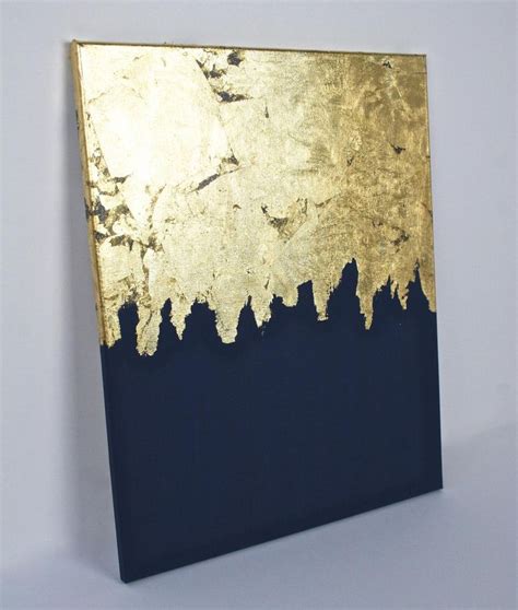 Gold Leaf Painting Modern Art Acrylic Painting T For Etsy Modern