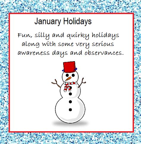 January Daily Holidays And Observances Januaryjullla