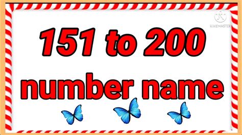 Number Name। Number Names 151 To 200। 151 To 200 Number Name In English